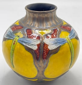 Stephanie Young Calmwater Designs Glazed Dragonfly Cabinet Vase