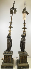 Jean Jaques Pradier, French (1792-1852) Pr Figural Bronze Lamp