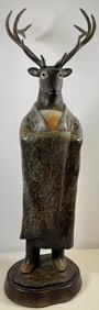 Liz Wolf Bronze Sculpture Deer Man (ACTIVE SANTA FE, 20th century)