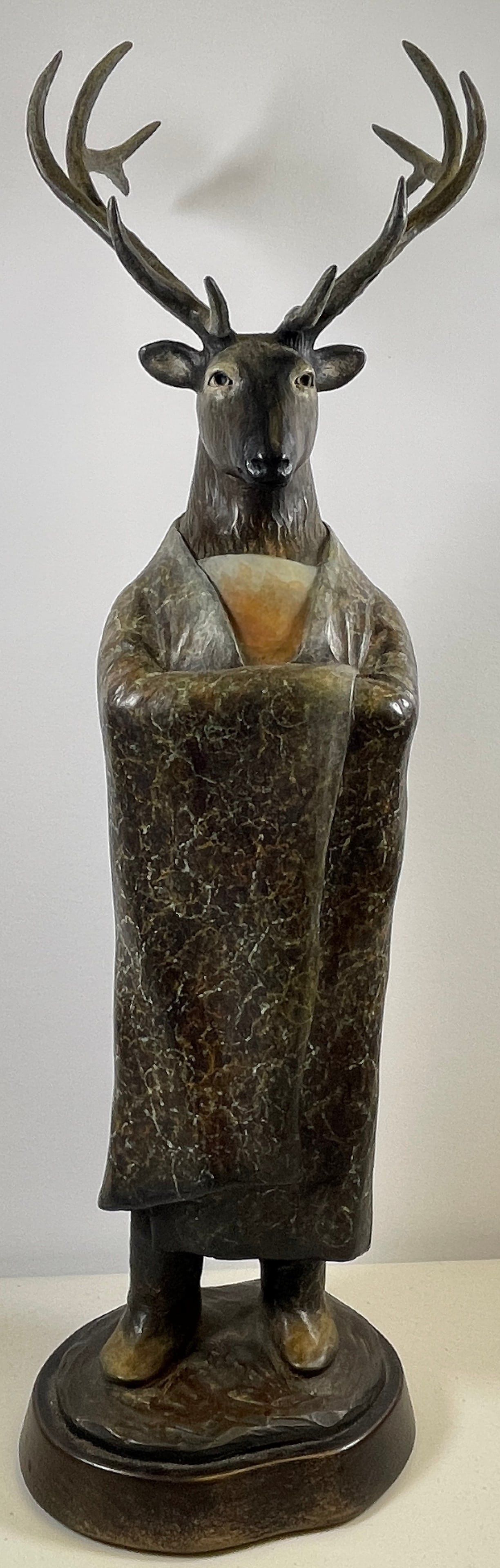 Liz Wolf Bronze Sculpture Deer Man (ACTIVE SANTA FE, 20th century) (1 of 6)
