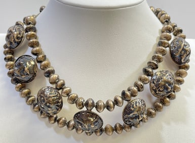 Heavy Mexican Sterling Silver Choker Necklace