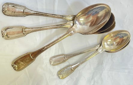 Lot of 5 Christofle Sterling Silver Joubert Spoons