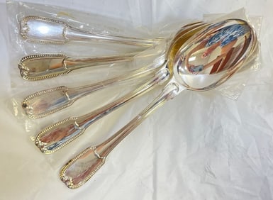 Lot of 5 Christofle Sterling Silver Joubert Berry Spoons