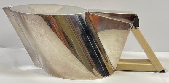Modernist Peter Shire Sterling Silver for Cleto Munari Teapot