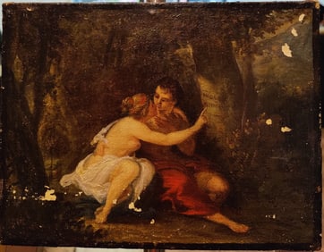 17th c. O/C Two Lovers and Their Lovers Tree