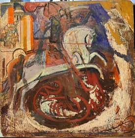 Whimsical Mid Century O/B Jesus and the Worshippers