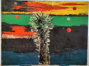 Nahum Tschacbasov Abstract Impressionist Seascape 1971