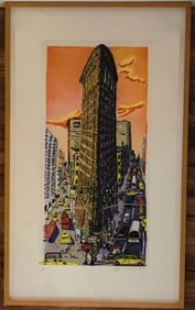 Red Grooms L/E Etching of the NYC Flatiron Building 1995