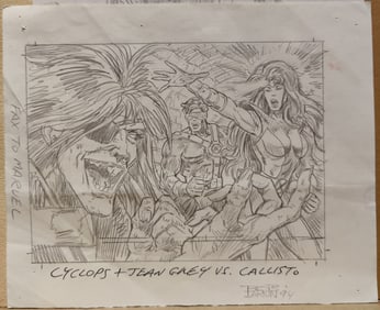 Bob Larkin Study Marvel Comics Cyclops Callisto Jean Grey