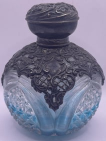English Sterling Silver & Cut Crystal Perfume Bottle