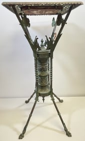 Ansonia Brass & Copper Co. Aesthetic Movement Plant Stand Gien Tile