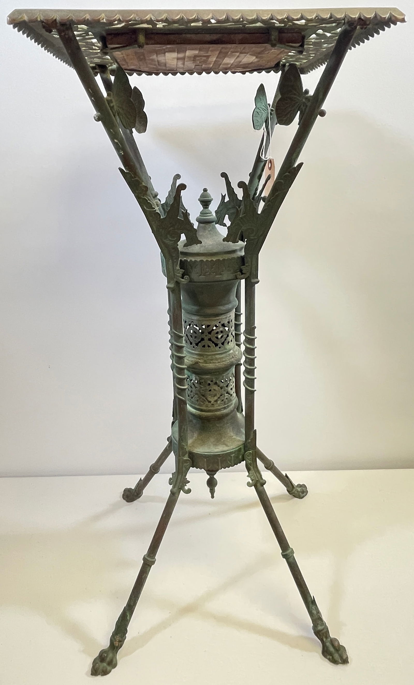 Ansonia Brass & Copper Co. Aesthetic Movement Plant Stand Gien Tile (1 of 7)