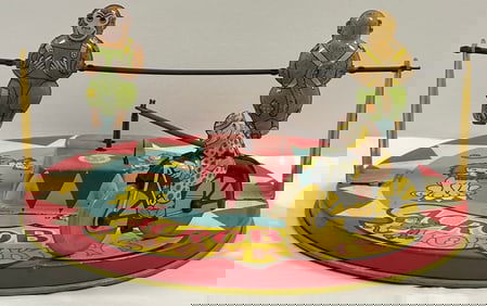 Wyandotte Tin Windup Acrobatic Monkeyes & Clown Motorcycle.