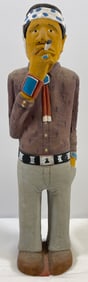 Johnson Antonio Carved Wood Smoking Navajo Native American
