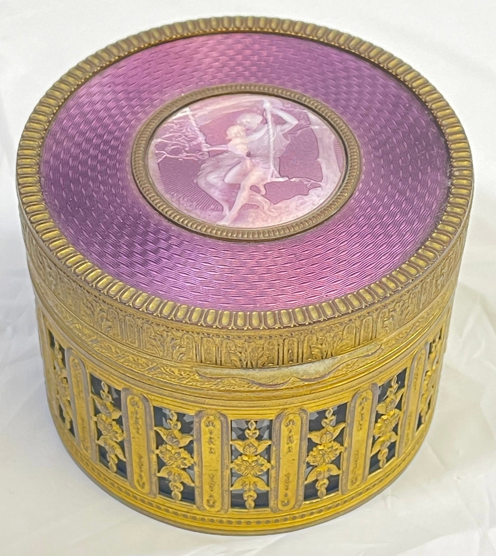 c1900 Bronze & Guilloche Enamel Dresser Box (1 of 6)