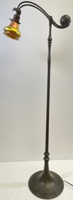 Tiffany Studios Counterbalance Floor Lamp w/ Period Art Glass Shade