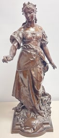 19C Gustave Frederic Michel Classical Figural Bronze Sculpture