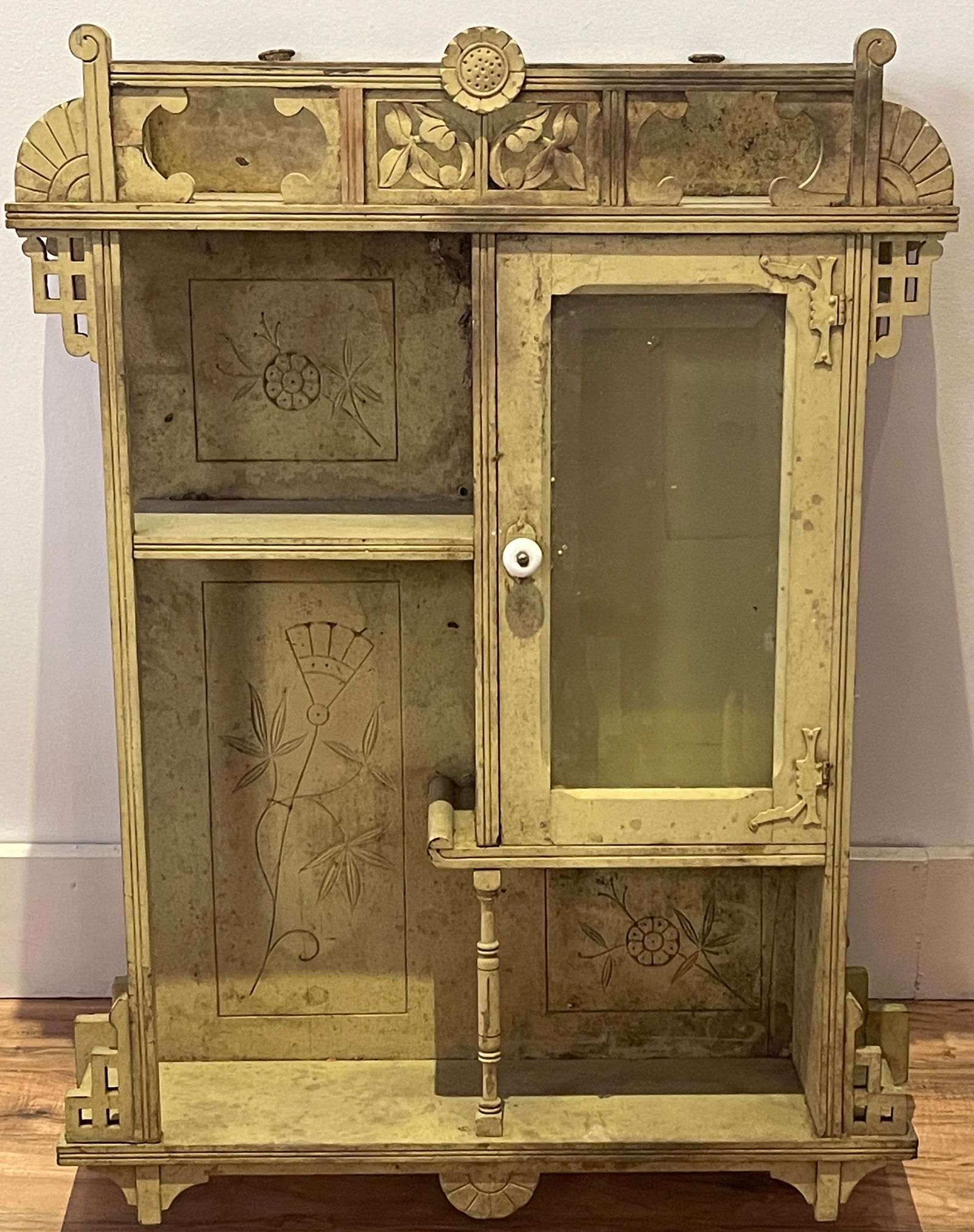 Victorian Aesthetic Single Door Hanging Wall Cabinet (1 of 4)