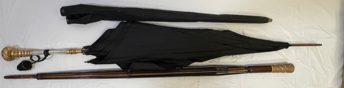 Lot of 2 Victorian Parasols with Gold Filled Handles