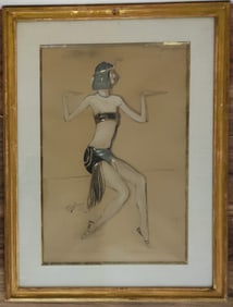 Jean Gabriel Domergue M/M Drawing Nina in Egyptian Outfit