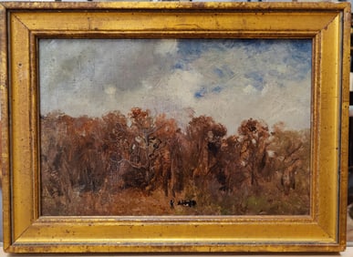 Arthur B. Davies Early 20th c. O/C Ethereal Modern Landscape