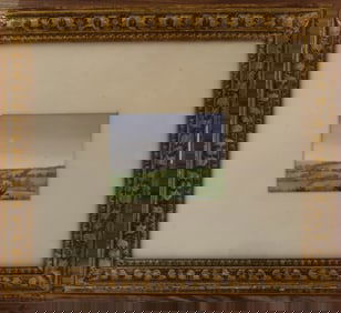 Illegibly Signed Ukranian Plains Landscape with Moon