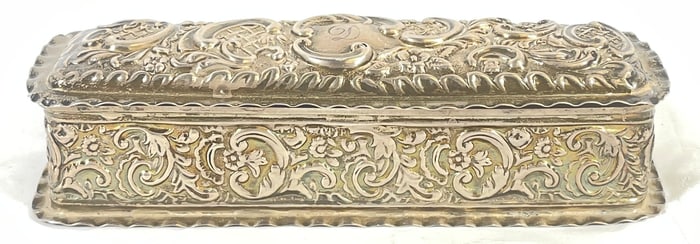 c1900 Chester England Sterling Silver Repousse Box