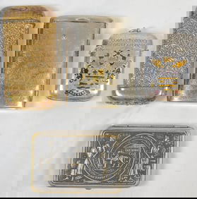 Lot of 4 Vintage Match Safes