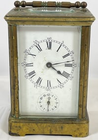 c1900 French Brass Carriage Clock