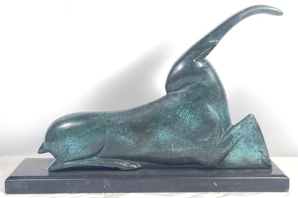 Art Deco Stylized Bronze of Impala