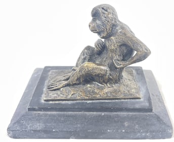 Austrian Bronze Monkey on Onyx Plinth