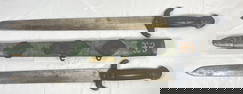 19th Century Chinese Double Sword with Shagreen & Brass Mounted Sheath