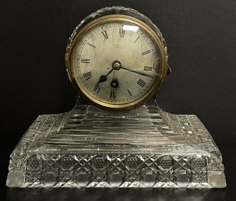 Vintage Tiffany & Co. Cut Crystal Mantle Clock