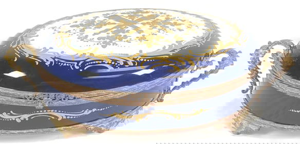 19th Century Sevres Bronze Mounted Cobalt Blue Jewelry Casket