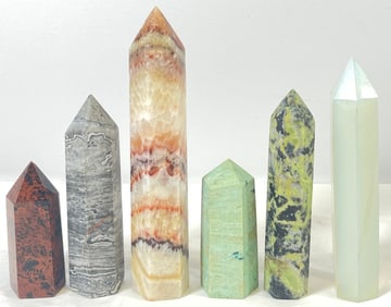 Lot of Assorted Rock Crystal Obelisks