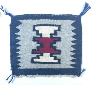 c1920 Navajo Native American Miniature Wool Rug
