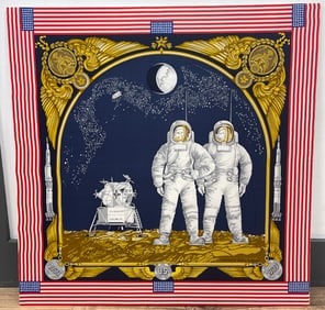 Commemorative Apollo 11 Silk Scarf Gifted to NASA Officials
