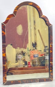 19C English Tortoise Shell Easel Dresser Mirror