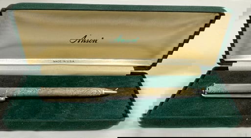 Vintage Sterling Silver Chased Mechanical Pencil