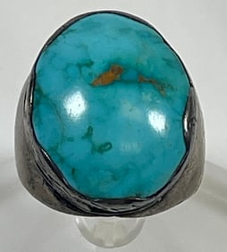 Navajo Native American Turquoise Sterling Silver Ring size 10.5