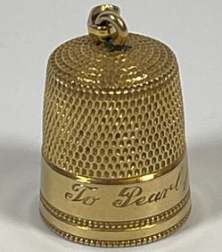 Vintage Tiffany & Co 14k Yellow Gold Thimble Turned into Pendant