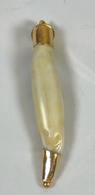 Antique 14k Yellow Gold Animal Tooth Pendant