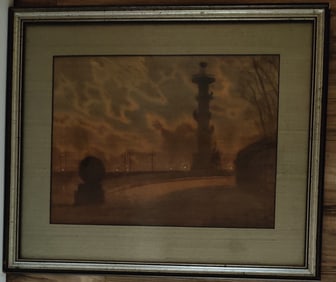 Vassili Paramonov W/C Hazy City Square At Night