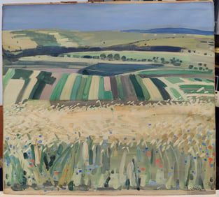 Max Leon Lazarus O/P Plein Air Plains Farm Landscape