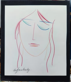 Alexei von Jawlensky Color Crayon Drawing Abstract Woman