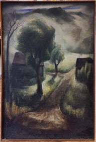 Attributed Albert P Ryder O/C Spooky Landscape