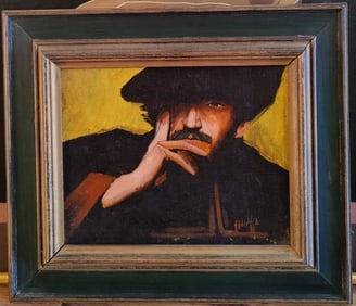 Illegibly Signed Swarthy European Gentleman in a Fur Hat