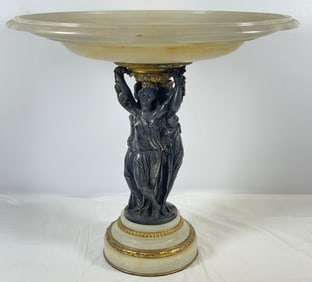 Victorian French Bronze & Onyx Centerpiece