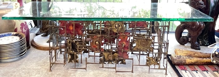 Brutalist Silas Seandel Mixed Metal Coffee Table