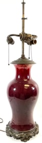 19th Century Chinese Oxblood Vase Mounted as Lamp